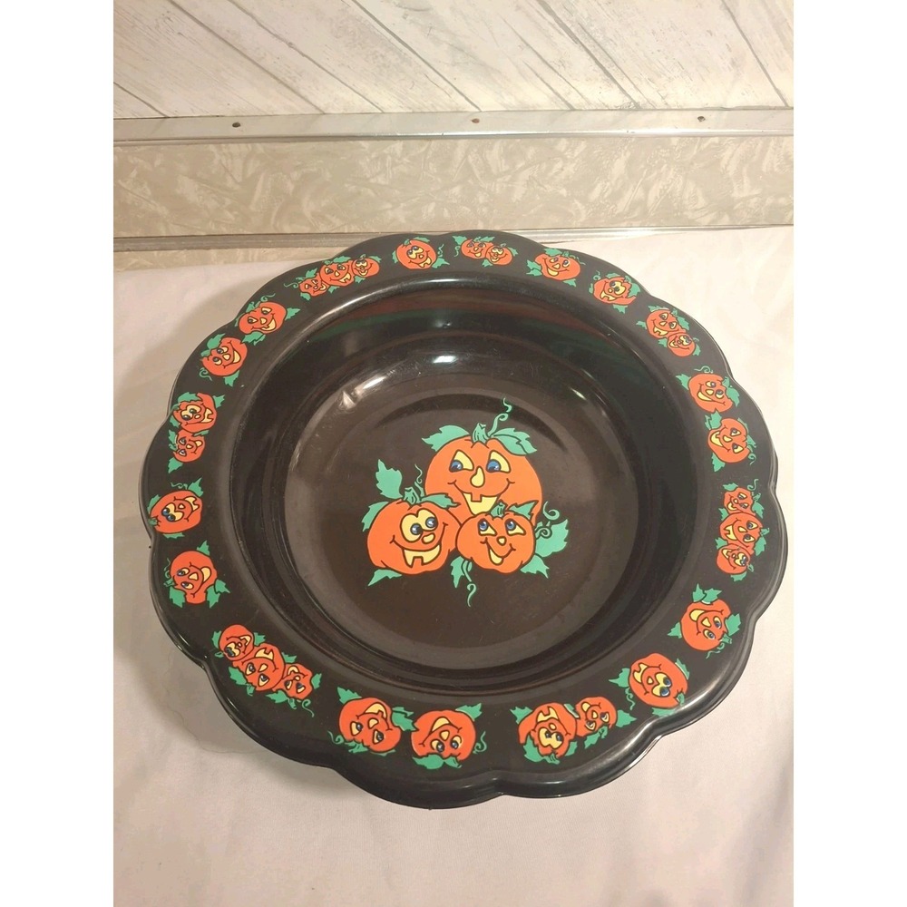 Vintage Halloween Candy Bowl Pumpkins Jack O Lantern Berman Industries USA CUTE